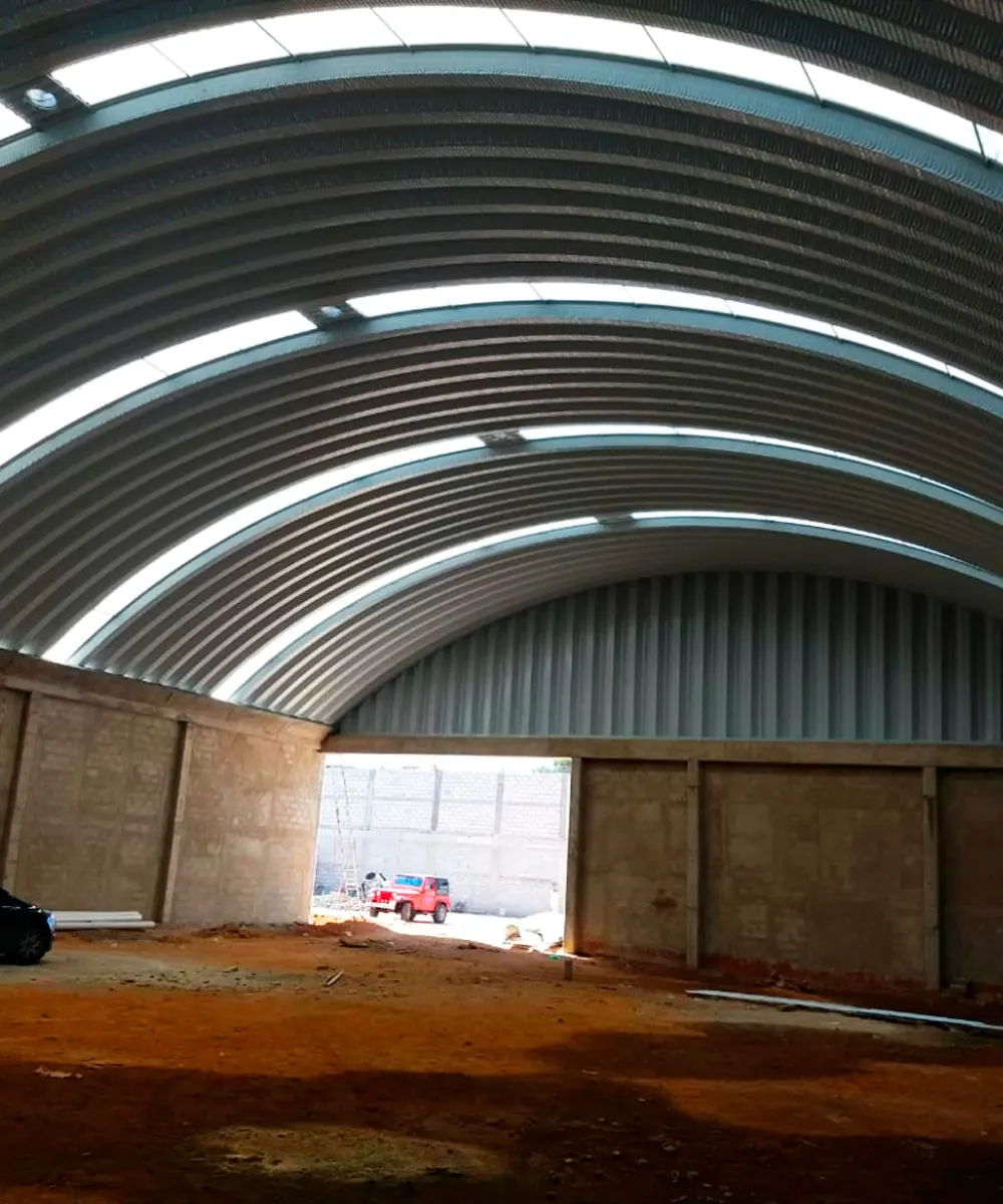 arcotecho con lámina traslúcida